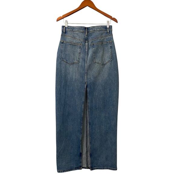Reformation Daria Denim Maxi Skirt US 29 Blue Ultra High Rise Back Slit Boho - Picture 6 of 15